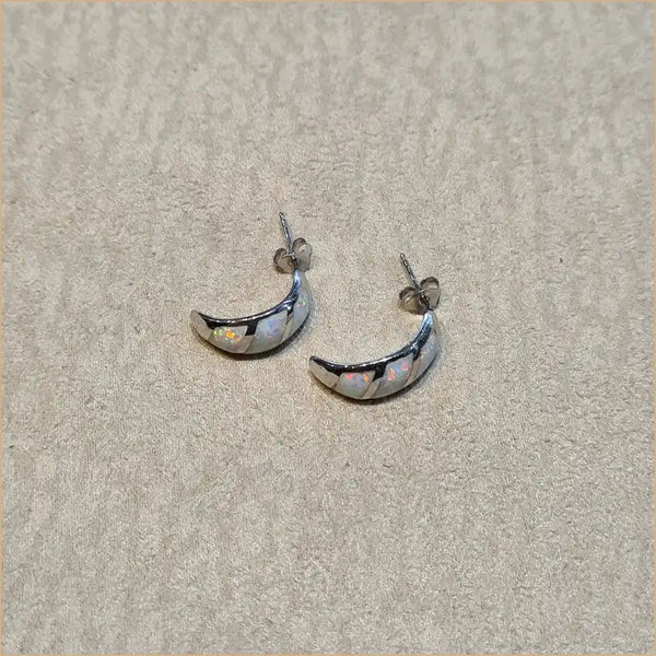 boucles d'oreilles opaline blanche "EO109.W"