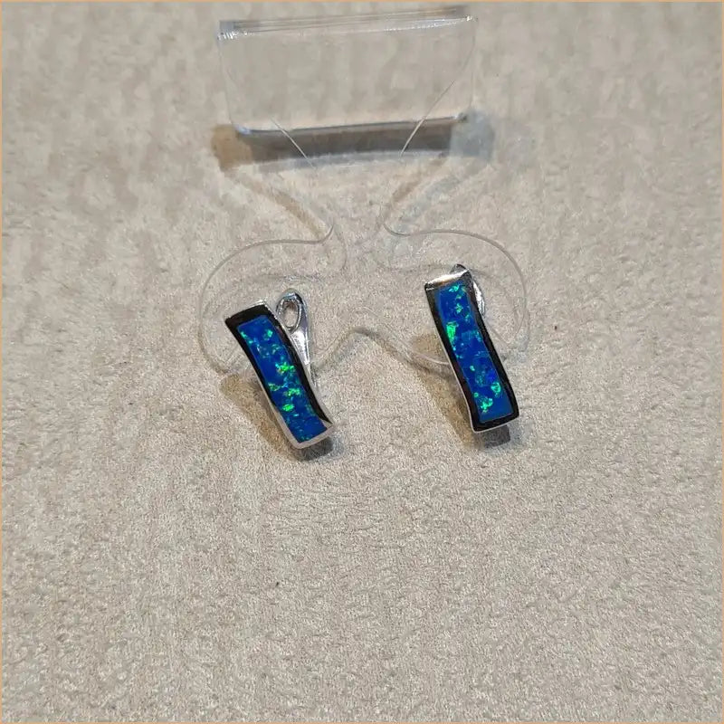 Boucles d'oreilles opaline bleue "EO112.B"