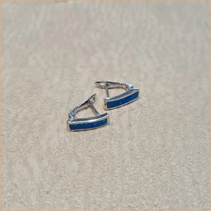 Boucles d'oreilles opaline bleue "EO112.B"