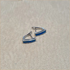 Boucles d'oreilles opaline bleue "EO112.B"