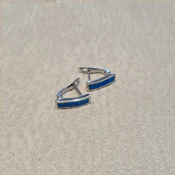 Boucles d'oreilles opaline bleue "EO112.B"