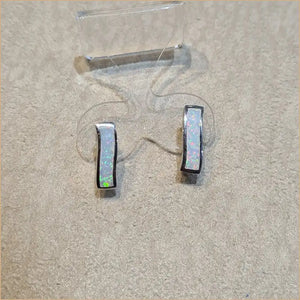 Boucles d'oreilles opaline blanche "EO112.W"