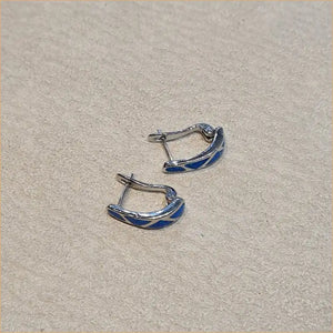 Boucles d'oreilles opaline bleue "EO114.B"