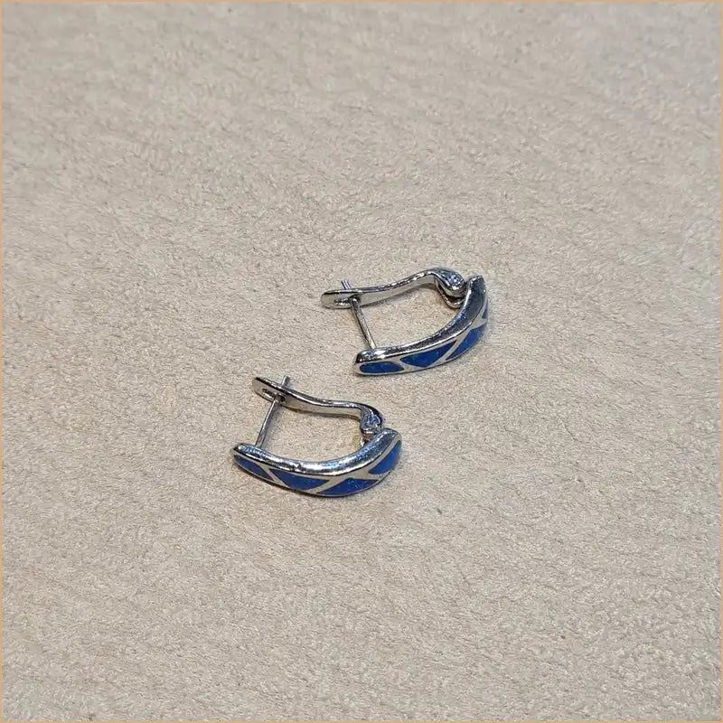 Boucles d'oreilles opaline bleue "EO114.B"