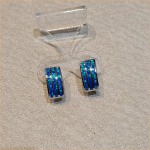 Boucles d'oreilles opaline bleue "EO116.B"