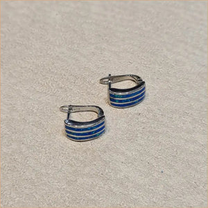 Boucles d'oreilles opaline bleue "EO116.B"