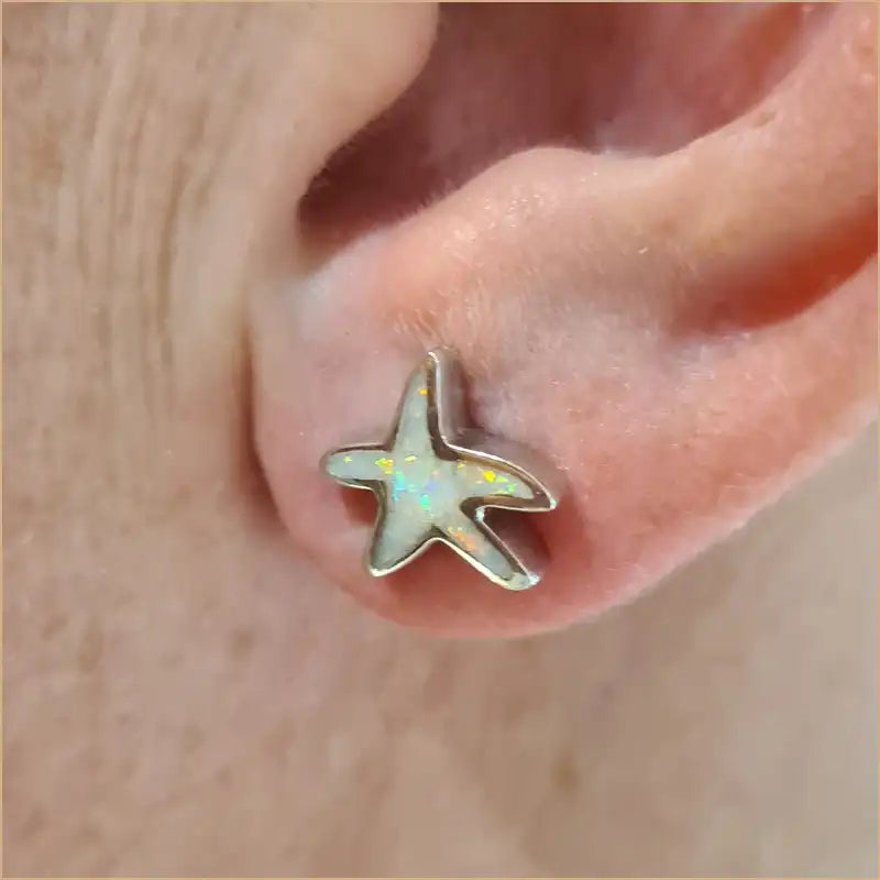 Boucles d'oreilles opaline blanche "EO119.W"