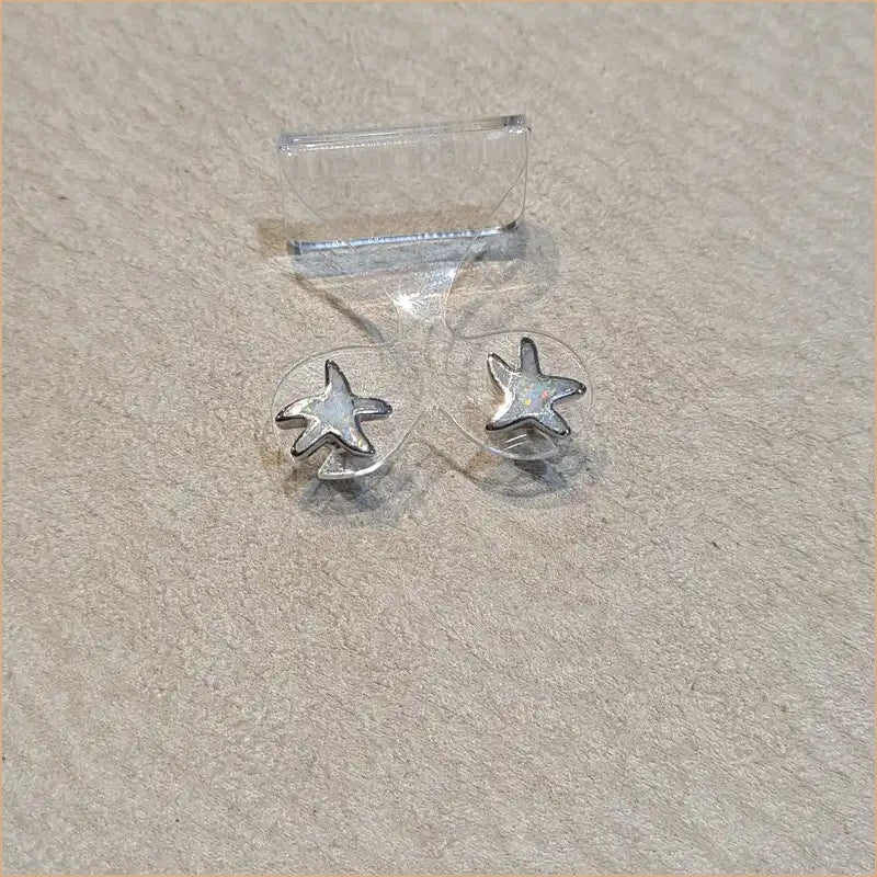 Boucles d'oreilles opaline blanche "EO119.W"