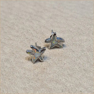 Boucles d'oreilles opaline blanche "EO119.W"