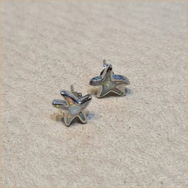 Boucles d'oreilles opaline blanche "EO119.W"