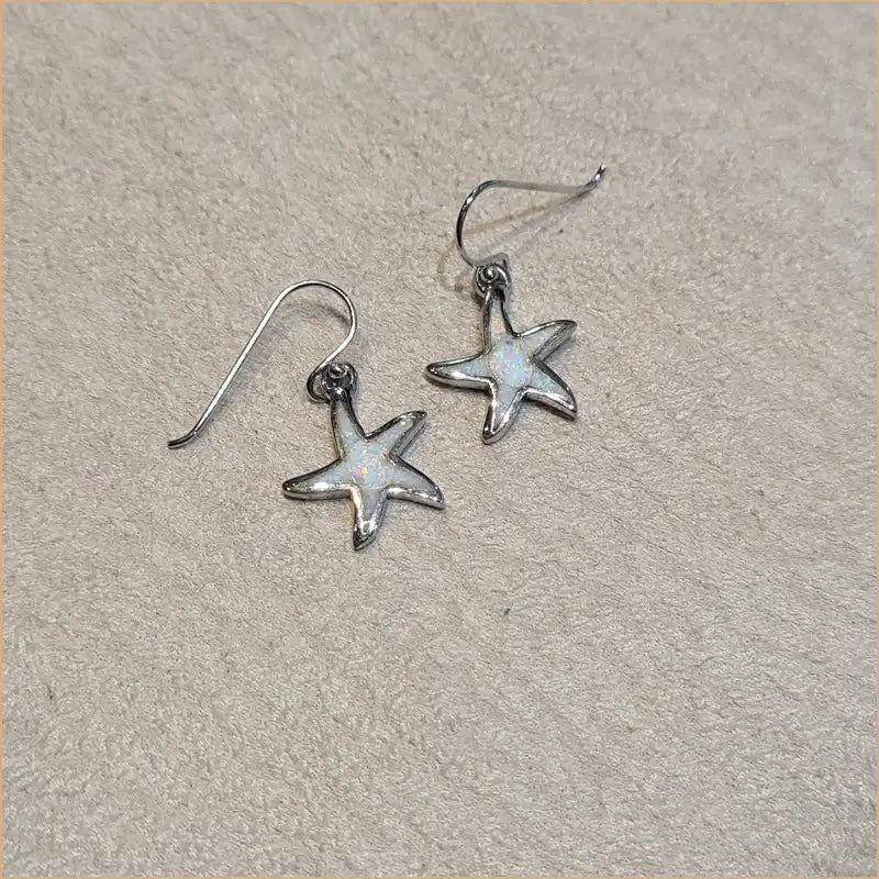 Boucles d'oreilles opaline blanche "EO120.W"