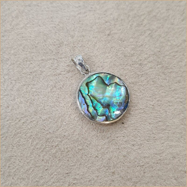 Pendentif recto verso en abalone gravé d'un palmier “PN1083.A”