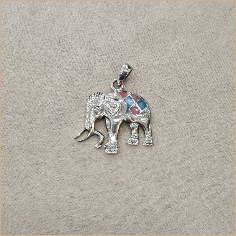 Pendentif éléphant en nacre multicolore “PN1091.M”