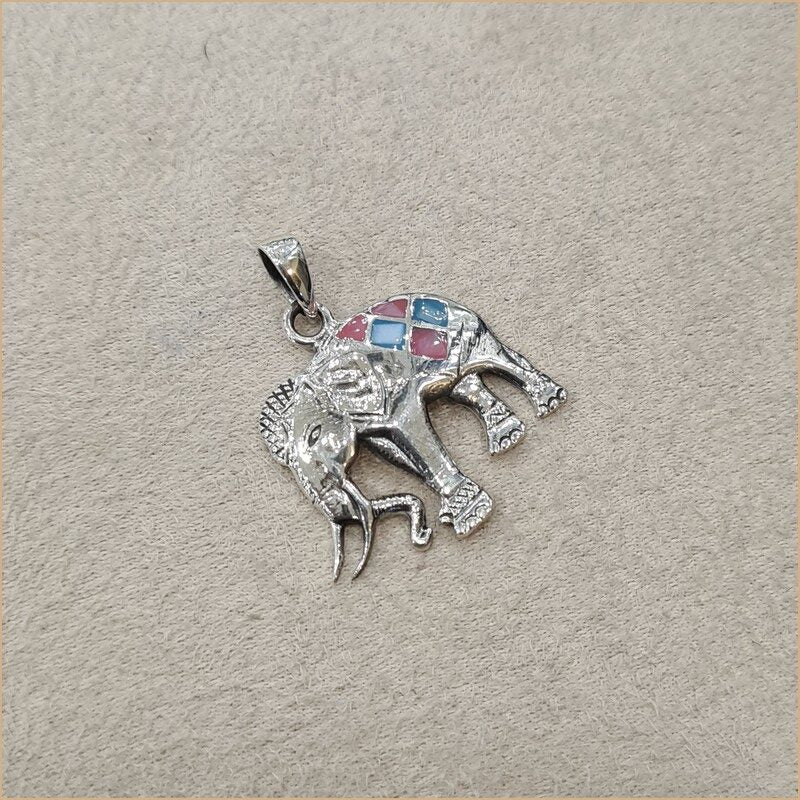 Pendentif éléphant en nacre multicolore “PN1091.M”