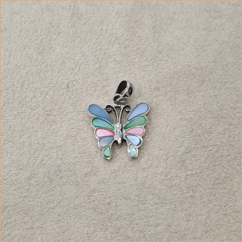 Pendentif papillon en nacre multicolore “PN1092.M”