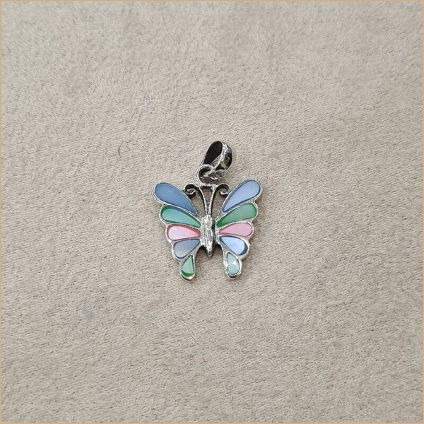 Pendentif papillon en nacre multicolore “PN1092.M”