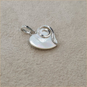 Pendentif en coeur en nacre blanche "PN1098.W"