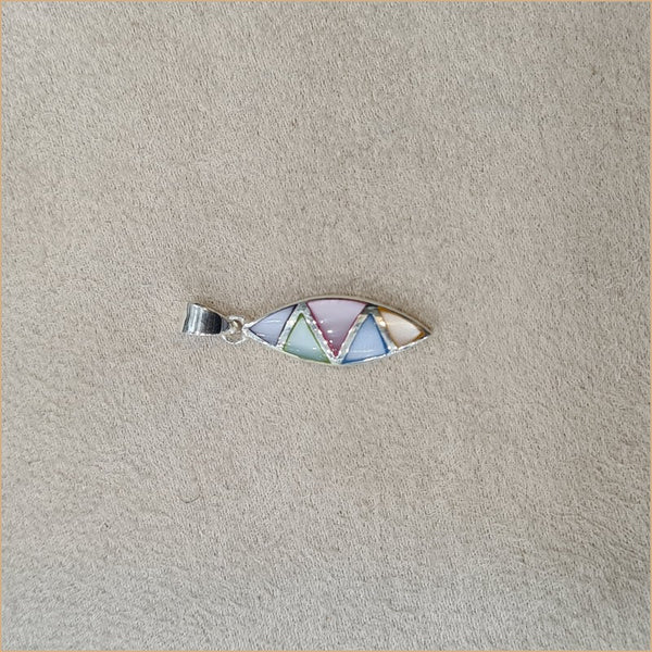 Pendentif en nacre multicolore "PN1127.M"