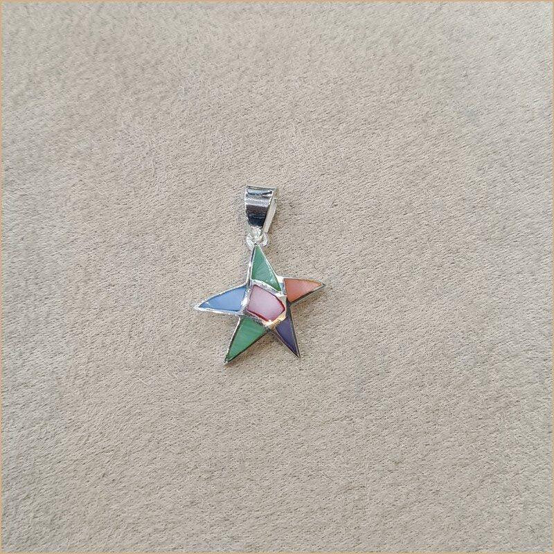 Pendentif étoile en nacre multicolore “PN1128.M”