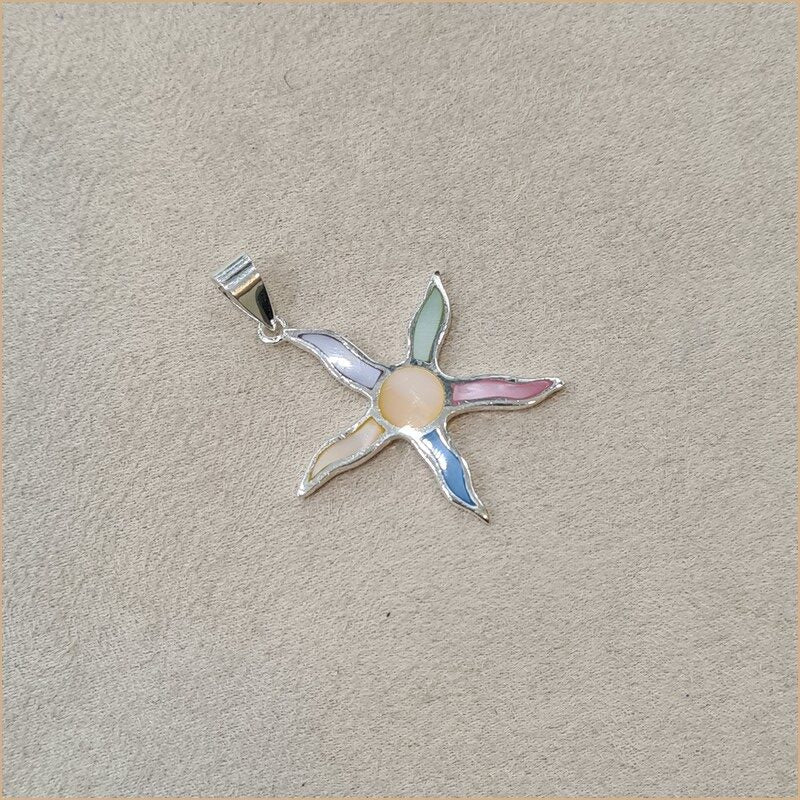 Pendentif étoile en nacre multicolore "PN1129.M"