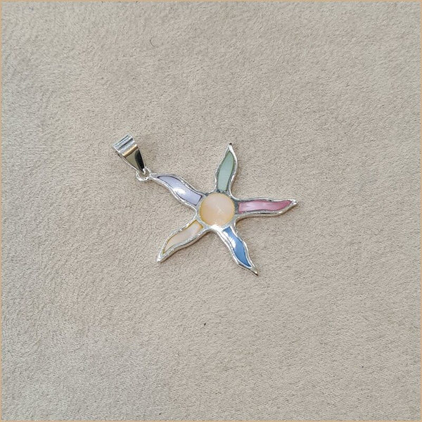 Pendentif étoile en nacre multicolore "PN1129.M"