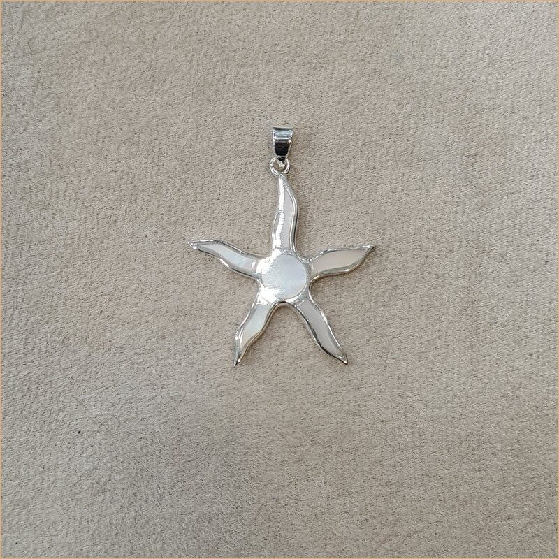 Pendentif étoile en nacre blanche "PN1129.W"
