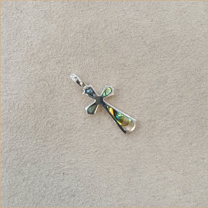 Pendentif croix en nacre abalone "PN1132.A"