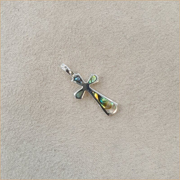 Pendentif croix en nacre abalone "PN1132.A"