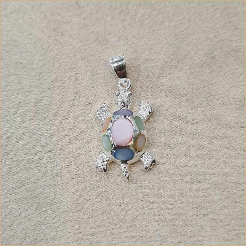 Pendentif tortue en nacre multicolore "PN1138.M"