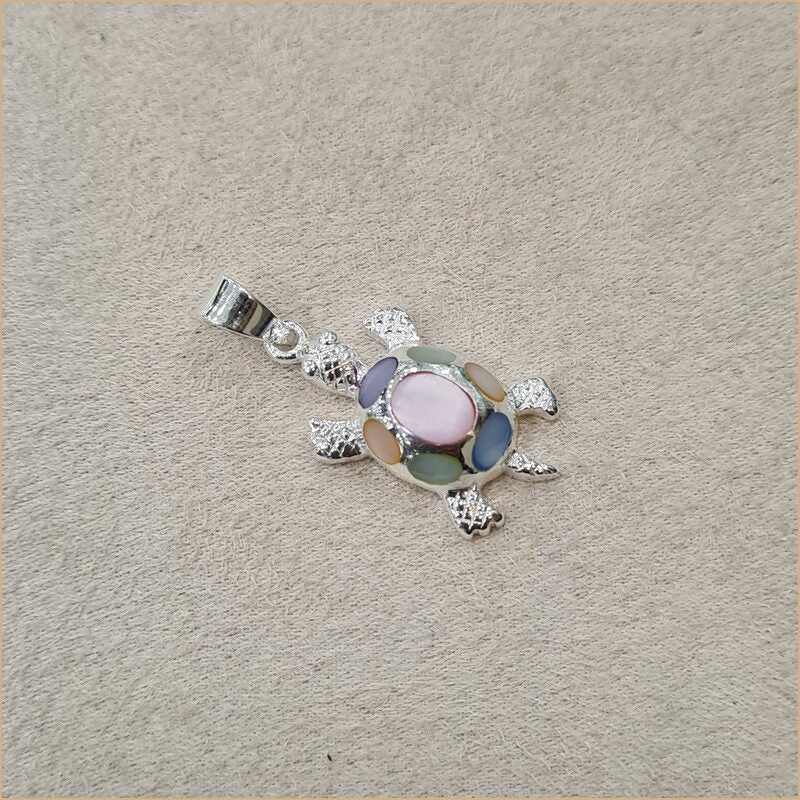 Pendentif tortue en nacre multicolore "PN1138.M"