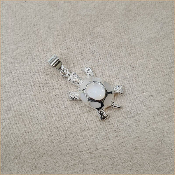 Pendentif tortue en nacre blanche "PN1138.W"