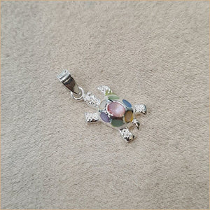 Pendentif tortue en nacre multicolore "PN1140.M"