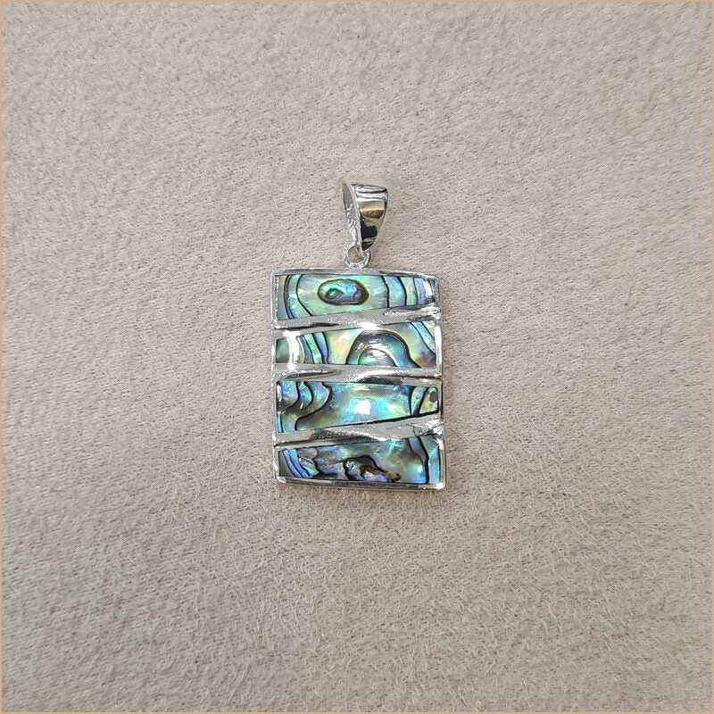 Pendentif rectangulaire en abalone "PN338.A"