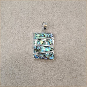Pendentif rectangulaire en abalone "PN338.A"