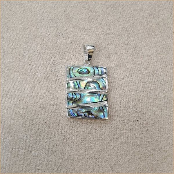 Pendentif rectangulaire en abalone "PN338.A"