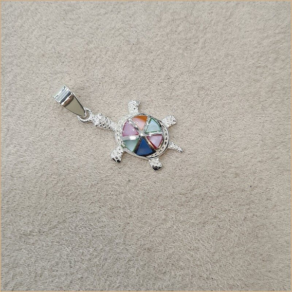Pendentif tortue en nacre multicolore "PN505.M"