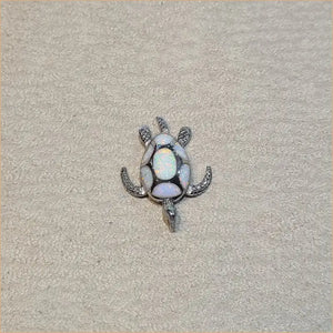 Pendentif tortue opaline blanche "POT14.W"