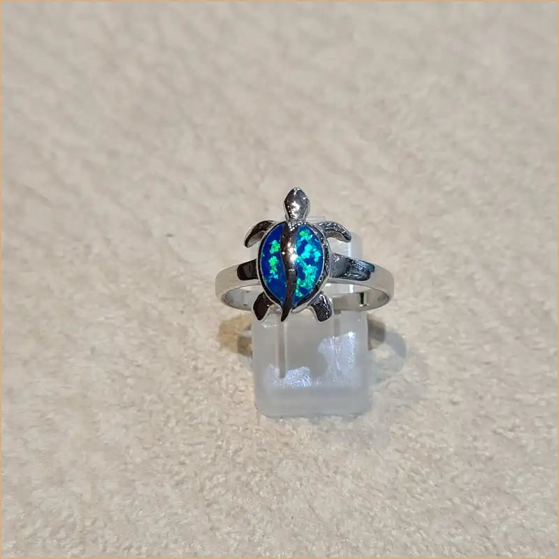 Bague tortue opaline bleue "RO51.B"