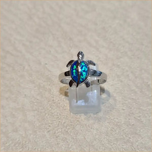 Bague tortue opaline bleue "RO51.B"