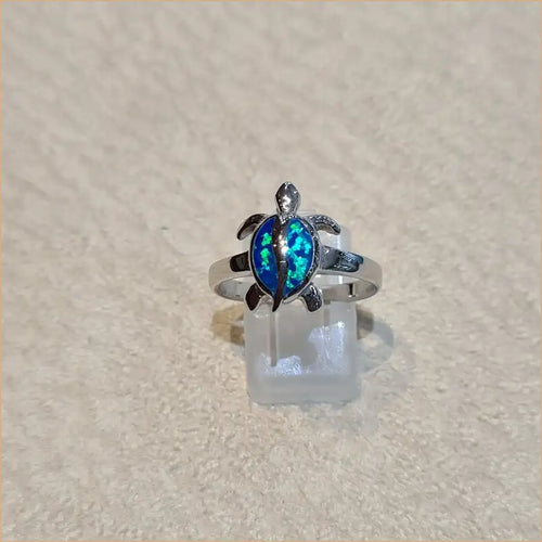 Bague tortue opaline bleue "RO51.B"