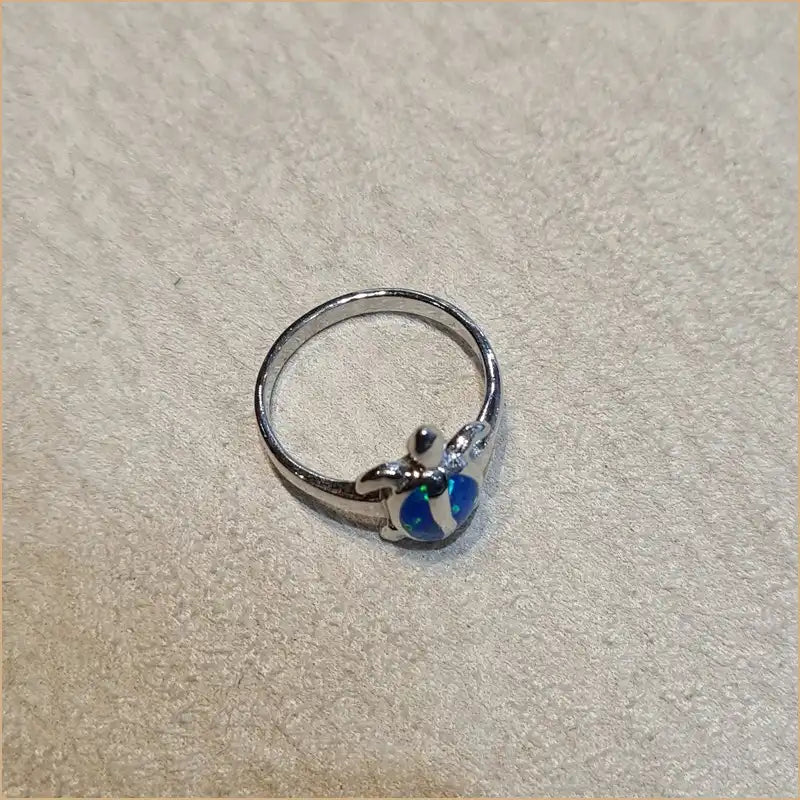 Bague tortue opaline bleue "RO51.B"