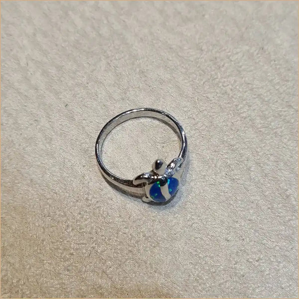 Bague tortue opaline bleue "RO51.B"