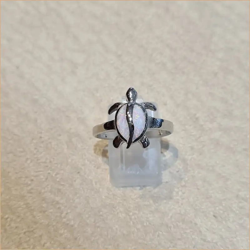 Bague opaline blanche "RO51.W"