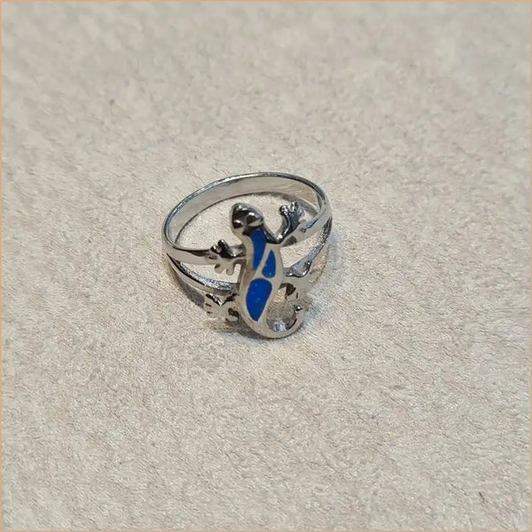 Bague opaline bleue "RO52.B"