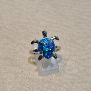 Bague tortue opaline bleue "RO73.B"