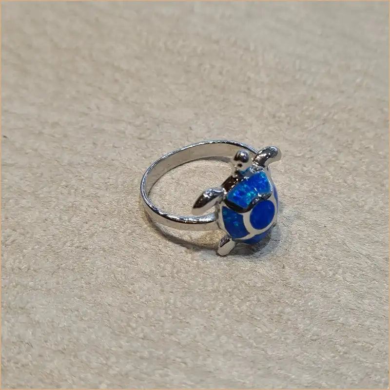 Bague tortue opaline bleue "RO73.B"