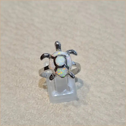 Bague tortue opaline blanche "RO73.W"