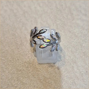 Bague opaline blanche "RO75.W"