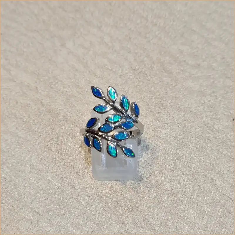 Bague opaline bleue "RO76.B"