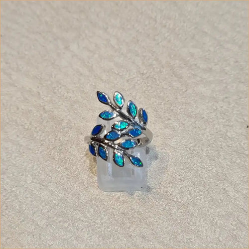 Bague opaline bleue "RO76.B"